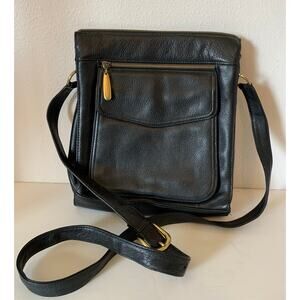 Valerie Stevens leather crossbody bag in black